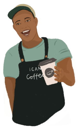 ICAN Client serving coffee (illustration)