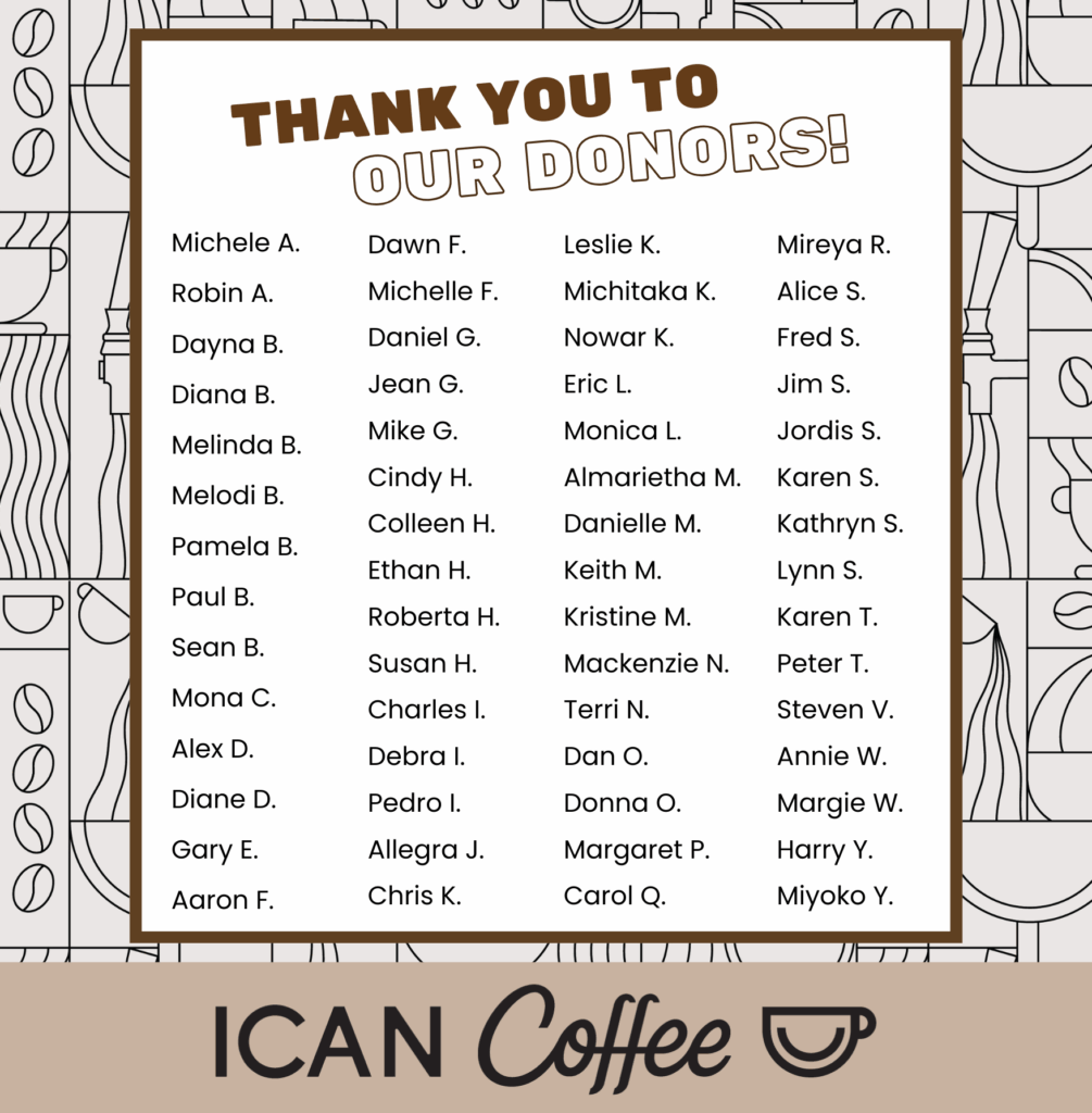 ICAN Year End Fundraiser Donors