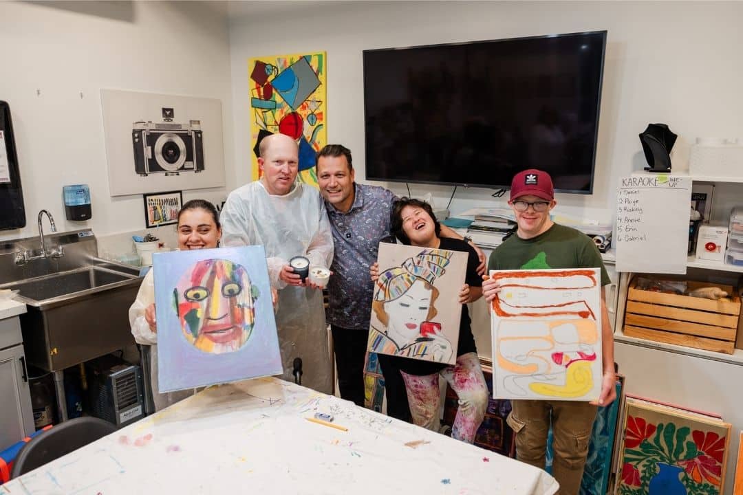 ICAN Artists displaying their projects along with Founder, Scott